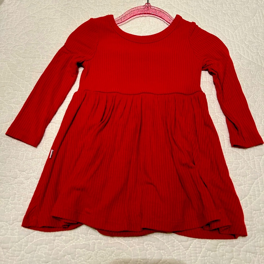 Little Sleepies 6-12 month ribbed long sleeved twirl dress with bodysuit